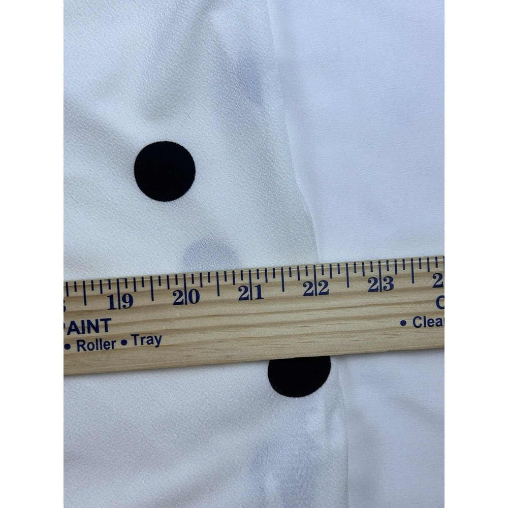Adrianna Papell Top Women's XL White Black Polka Dot Split V Neck Long Sleeve - Picture 8 of 11